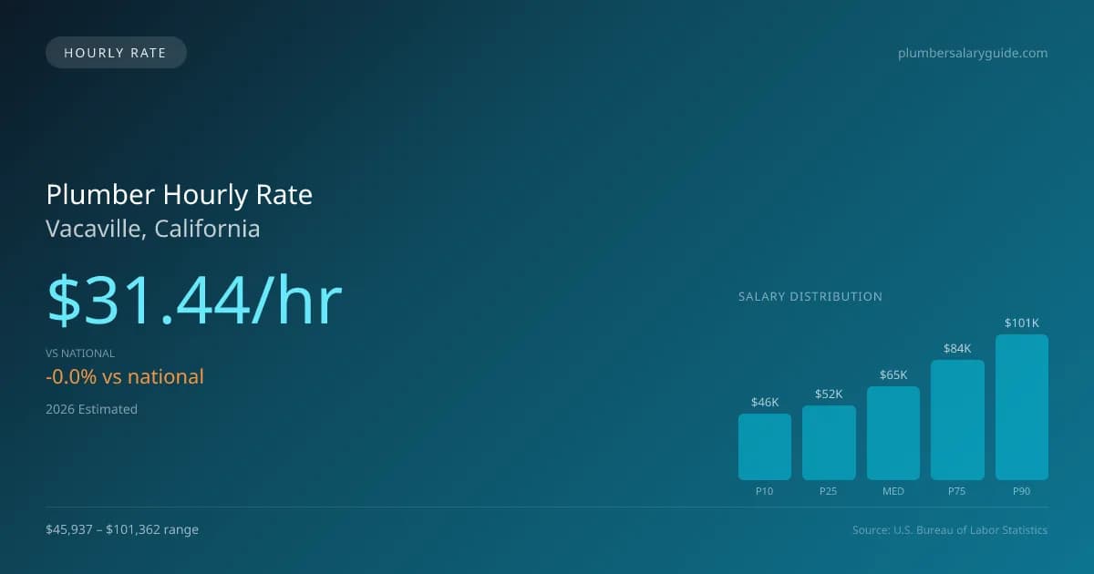 Plumber Hourly Rate in Vacaville, CA — 2026 est., based on 2025 BLS