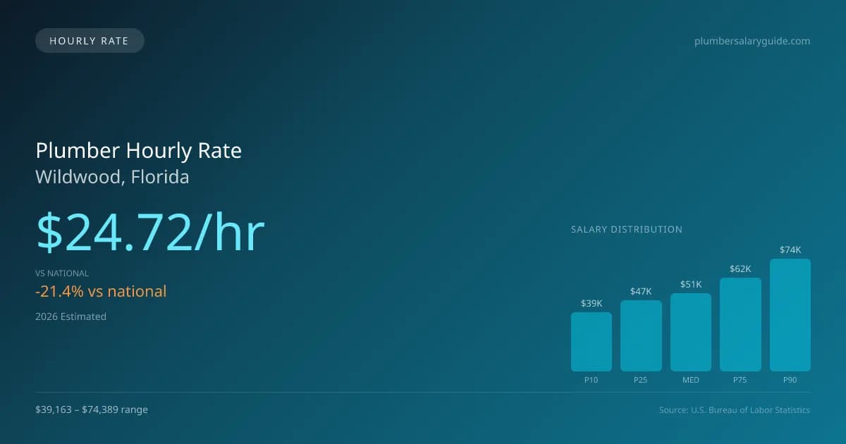Plumber Hourly Rate in Wildwood, FL — 2026 est., based on 2025 BLS