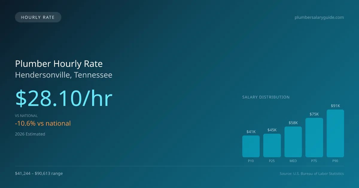 Plumber Hourly Rate in Hendersonville, TN — 2026 est., based on 2025 BLS