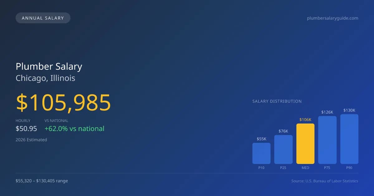 Plumber Salary in Chicago, IL — 2026 est., based on 2025 BLS