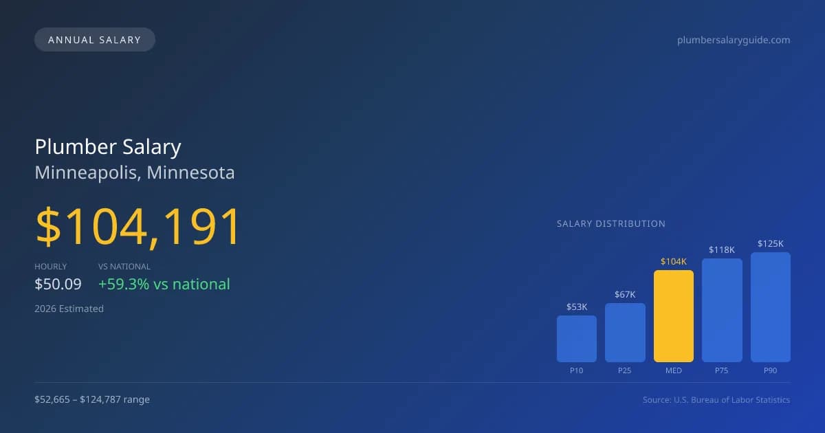Plumber Salary in Minneapolis, MN — 2026 est., based on 2025 BLS