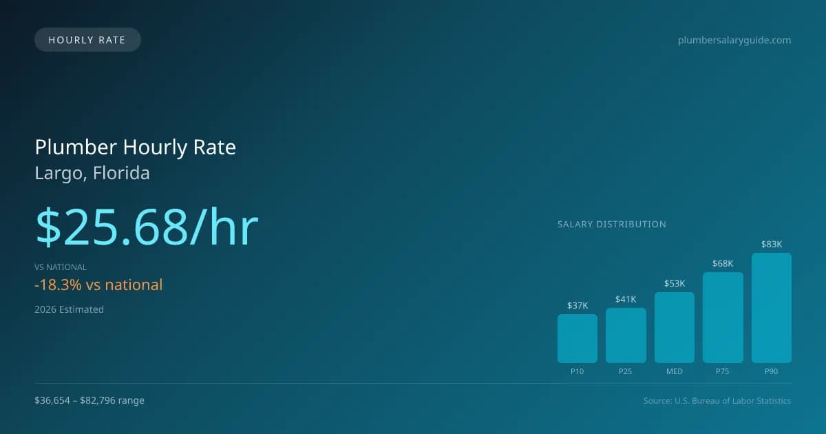 Plumber Hourly Rate in Largo, FL — 2026 est., based on 2025 BLS