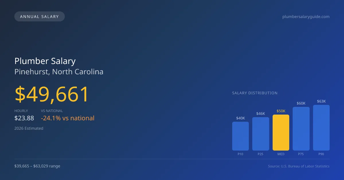 Plumber Salary in Pinehurst, NC — 2026 est., based on 2025 BLS